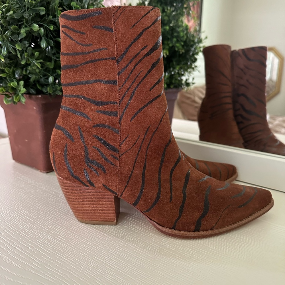 Coconuts by Matisse Brown Zebra Ankle Boots — limited edition